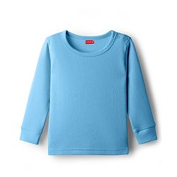 Babyhug Knit Full Sleeves Solid Pullover Thermal Vest - Light Blue