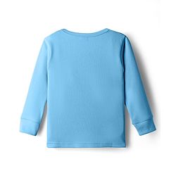 Babyhug Knit Full Sleeves Solid Pullover Thermal Vest - Light Blue