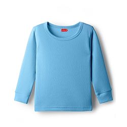 Babyhug Knit Full Sleeves Solid Pullover Thermal Vest - Light Blue
