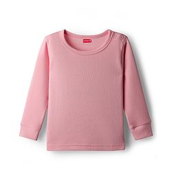 Babyhug Knit Full Sleeves Solid Pullover Thermal Vest - Pink