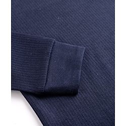 Babyhug Knit Full Sleeves Solid Pullover Thermal Vest - Navy Blue