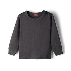 Babyhug Knit Full Sleeves Solid Pullover Thermal Vest - Grey