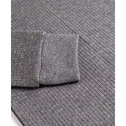 Babyhug Knit Full Sleeves Solid Pullover Thermal Vest - Grey