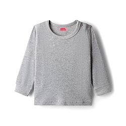 Babyhug Knit Full Sleeves Solid Pullover Thermal Vest - Light Grey