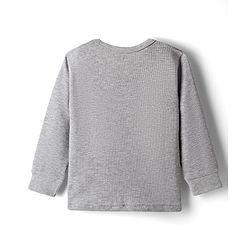 Babyhug Knit Full Sleeves Solid Pullover Thermal Vest - Light Grey