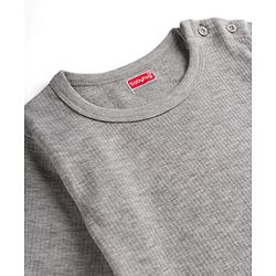 Babyhug Knit Full Sleeves Solid Pullover Thermal Vest - Light Grey