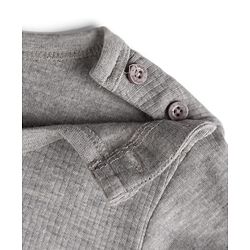 Babyhug Knit Full Sleeves Solid Pullover Thermal Vest - Light Grey