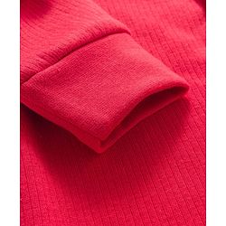 Babyhug Knit Full Sleeves Front Open Solid Color Thermal Inner Wear Vest - Red