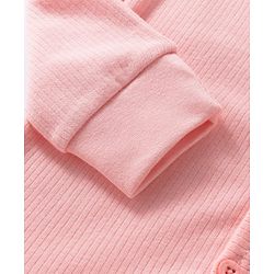 Babyhug Knit Full Sleeves Front Open Solid Color Thermal Inner Wear Vest - Pink