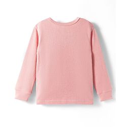Babyhug Knit Full Sleeves Front Open Solid Color Thermal Inner Wear Vest - Pink