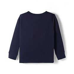 Babyhug Knit Full Sleeves Front Open Solid Color Thermal Inner Wear Vest - Navy Blue