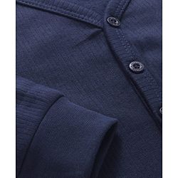 Babyhug Knit Full Sleeves Front Open Solid Color Thermal Inner Wear Vest - Navy Blue