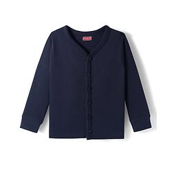 Babyhug Knit Full Sleeves Front Open Solid Color Thermal Inner Wear Vest - Navy Blue