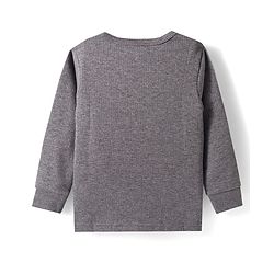 Babyhug Cotton Knit Full Sleeves Front Open Solid Colour Thermal Vest - Grey