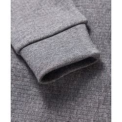 Babyhug Cotton Knit Full Sleeves Front Open Solid Colour Thermal Vest - Grey