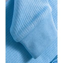 Babyhug Knit Full Sleeves Front Open Solid Color Thermal Inner Wear Vest - Light Blue
