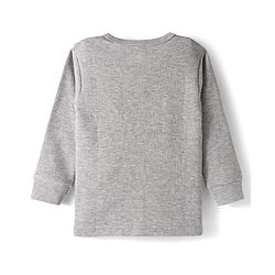Babyhug Cotton Knit Full Sleeves Front Open Thermal Vests With Stripes - Light Grey