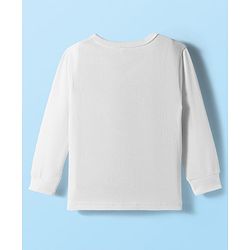 Babyhug Knit Full Sleeves Front Open Solid Color Thermal Inner Wear Vest - Offwhite