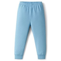 Babyhug Knit Full Length Solid Thermal Pant - Light Blue