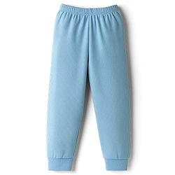 Babyhug Knit Full Length Solid Thermal Pant - Light Blue