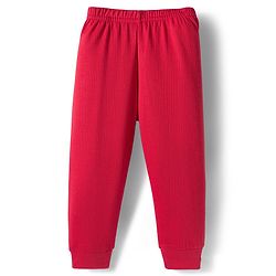 Babyhug Knit Full Length Solid Color Thermal Pant - Red
