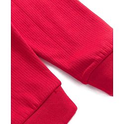 Babyhug Knit Full Length Solid Color Thermal Pant - Red