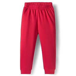 Babyhug Knit Full Length Solid Color Thermal Pant - Red