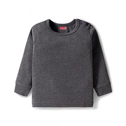 Babyhug Knit Full Sleeves Solid Thermal Set with Vest - Dark Grey