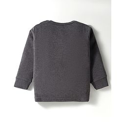 Babyhug Knit Full Sleeves Solid Thermal Set with Vest - Dark Grey