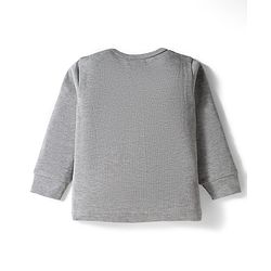 Babyhug Knit Full Sleeves Solid Thermal Set with Vest - Light Grey