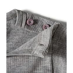 Babyhug Knit Full Sleeves Solid Thermal Set with Vest - Light Grey