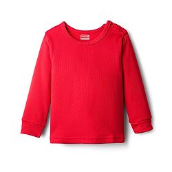 Babyhug Knit Full Sleeves Solid Thermal Vest & Pant Set - Red