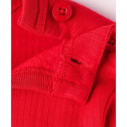Babyhug Knit Full Sleeves Solid Thermal Vest & Pant Set - Red