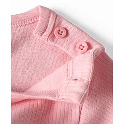 Babyhug Knit Full Sleeves Solid Pullover Thermal Set with Vest - Pink