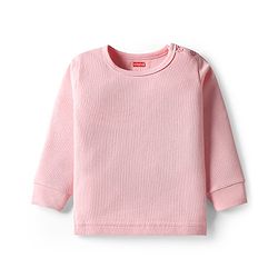 Babyhug Knit Full Sleeves Solid Pullover Thermal Set with Vest - Pink