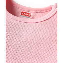 Babyhug Knit Full Sleeves Solid Pullover Thermal Set with Vest - Pink