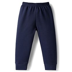 Babyhug Knit Full Length Solid Color Thermal Inner Wear Set with Vest - Navy Blue