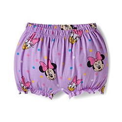 Babyhug Disney Single Jersey Knit Bloomers with Minnie & Friends Graphic Pack of 3 - Green Purple & White