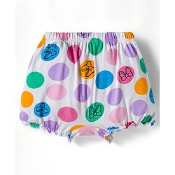 Babyhug Disney Single Jersey Knit Bloomers with Minnie & Friends Graphic Pack of 3 - Green Purple & White
