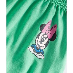 Babyhug Disney Single Jersey Knit Bloomers with Minnie & Friends Graphic Pack of 3 - Green Purple & White