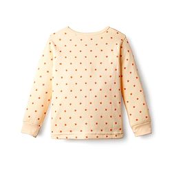 Babyhug Knit Full Sleeves Front Open Thermal Vest & Pant Set with Star Print - Peach