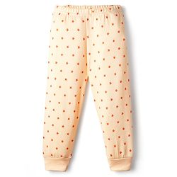 Babyhug Knit Full Sleeves Front Open Thermal Vest & Pant Set with Star Print - Peach