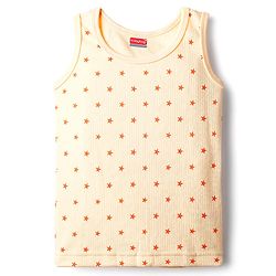 Babyhug Knit Full Sleeves Pullover & Sleeveless Thermal Vest & Pant Set with Star Print - Peach