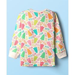 Babyhug  Knit Full Sleeves Thermal Vests & Pant Set with Text  Print - Off-White