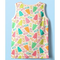 Babyhug  Knit Full Sleeves Thermal Vests & Pant Set with Text  Print - Off-White