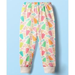 Babyhug  Knit Full Sleeves Thermal Vests & Pant Set with Text  Print - Off-White