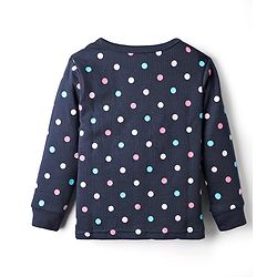 Babyhug Knit Full Sleeves Thermal Inner Wear Set with Polka Dots Print - Blue