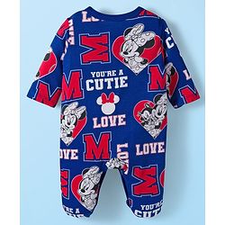Babyhug Disney Interlock Knit Full Sleeves Sleepsuit With Minnie Mouse Graphics Pack Of 2 - Navy Blue & White