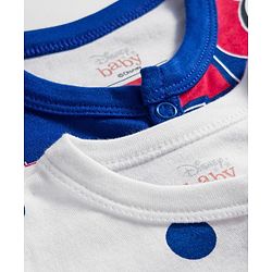 Babyhug Disney Interlock Knit Full Sleeves Sleepsuit With Minnie Mouse Graphics Pack Of 2 - Navy Blue & White