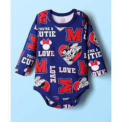 Babyhug Disney Interlock Knit Full Sleeve Onesies with Minnie Mouse Graphics Pack of 3 - Red Blue & White